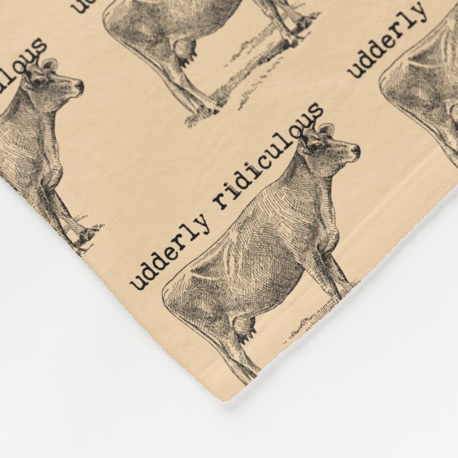 Udderly Ridiculous Punny Cow Fleecedecke (Ecke)