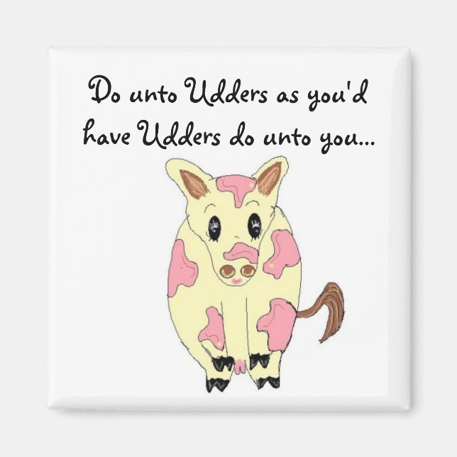 Udders Funny Cow Magnet (Vorne)