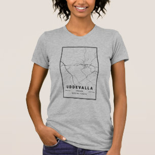 Uddevalla Schweden Stadtplan  Minimalistische Kuns T-Shirt