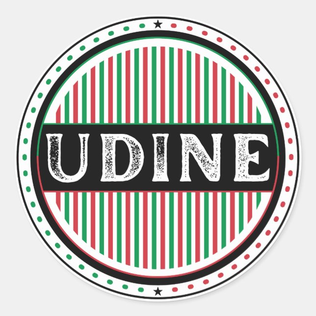 Udine City Pride Emblem – Italian Identity Runder Aufkleber (Vorderseite)