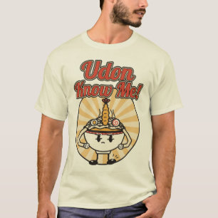 Udon kennt mich Retro-Cartoon-Nudelschale Lustiger T-Shirt
