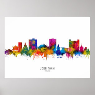 Udon Thani Thailand-Skyline Poster