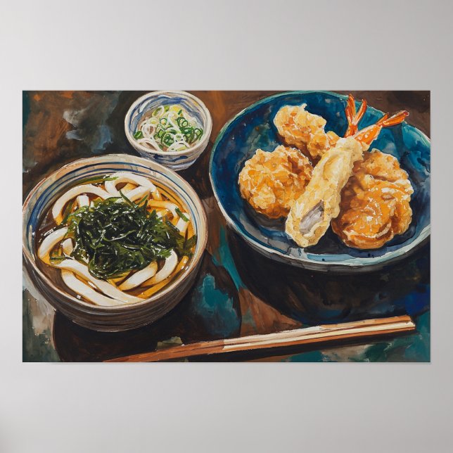 Udon und Garnelen Poster (Vorne)