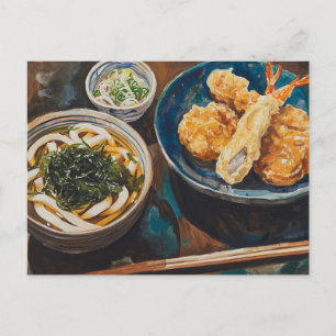 Udon und Shrimp Postkarte