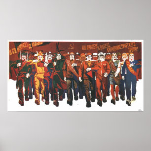 UdSSR CCCP Kalter Krieg Sowjetunion Gewerkschaft P Poster