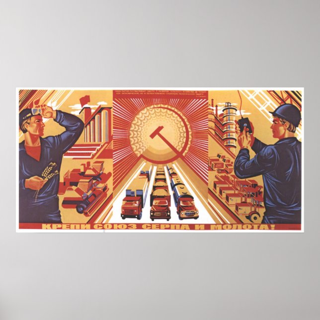 UdSSR CCCP Kalter Krieg Sowjetunion Gewerkschaft P Poster (Vorne)