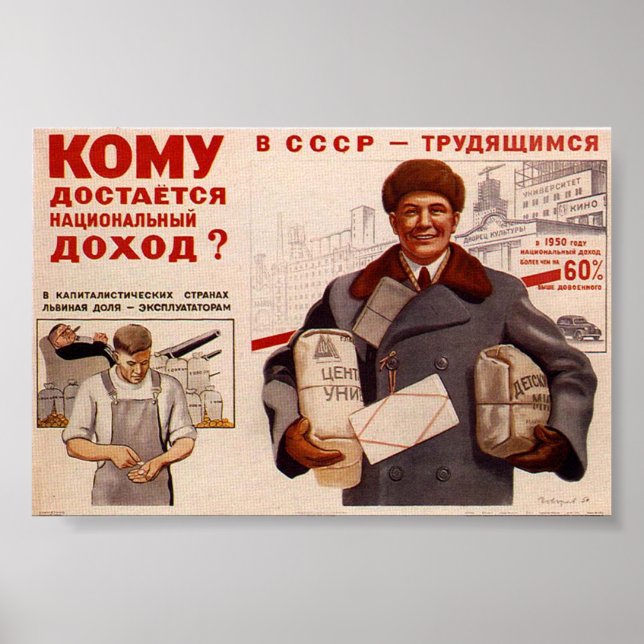 UdSSR CCCP Kalter Krieg Sowjetunion Gewerkschaft P Poster (Vorne)