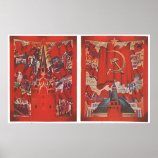 UdSSR CCCP Kalter Krieg Sowjetunion Gewerkschaft P Poster