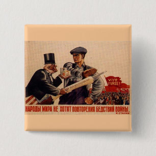 UdSSR CCCP Kalter Krieg Sowjetunion Propagandaplak Button