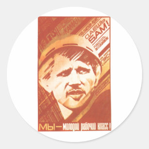 UdSSR CCCP Kalter Krieg Sowjetunion Propagandaplak Runder Aufkleber