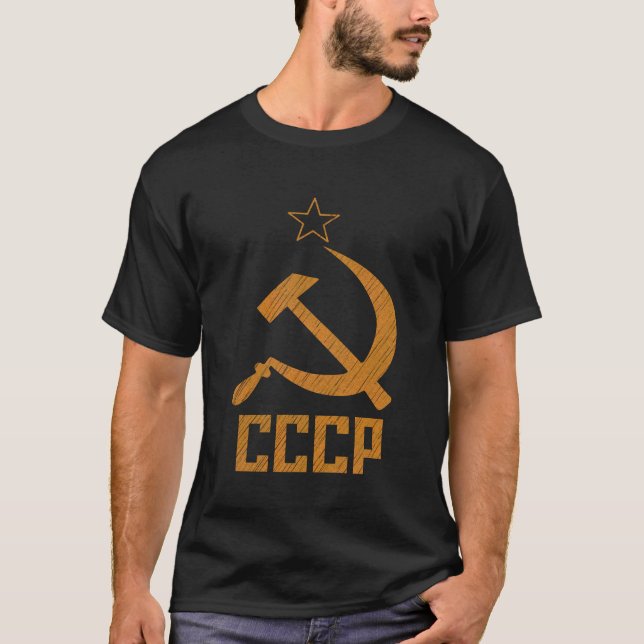 UdSSR der sowjetischen Gewerkschaft CCCP Hammer un T-Shirt (Vorderseite)