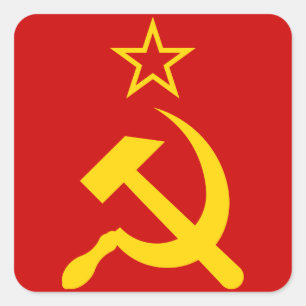 UdSSR-Flagge - Flagge der Sowjetunion Quadratischer Aufkleber