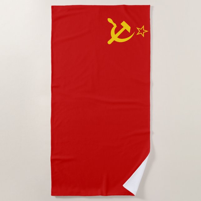 UdSSR-Gewerkschaft Flagge Kommunistische Sichel un Strandtuch (Vorderseite)