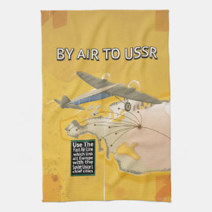UdSSR Sowjetische Vintage-Reiseposter. Geschirrtuch