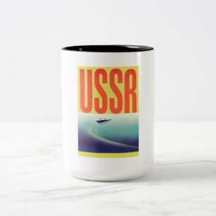 UdSSR sowjetisches Reiseplakat Zweifarbige Tasse