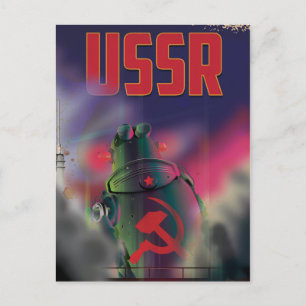 UdSSR sowjetrussland Cartoon-Reiseplakat-Kunst. Postkarte
