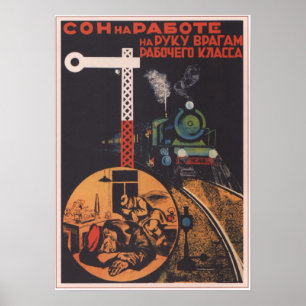 UdSSR Sowjetunion Gewerkschaft 1931 Eisenbahn Poster