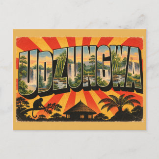 Udzungwa Wasserfälle Regenwald Primaten Vintage Postkarte