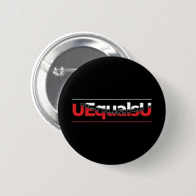UEqualsU HIV Unnachweisbare Typografie Art Button (Vorne & Hinten)