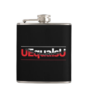 UEqualsU HIV Unnachweisbare Typografie Art Flachmann
