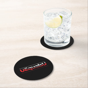 UEqualsU HIV Unnachweisbare Typografie Art Runder Pappuntersetzer