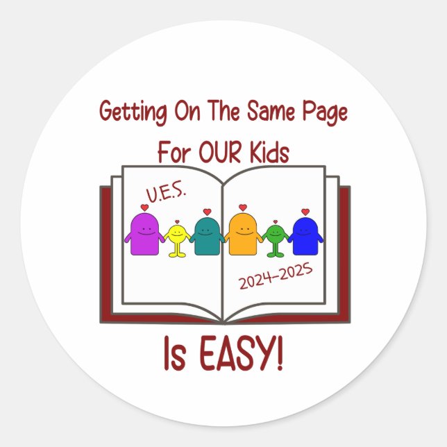 UES-Sticker (eine Seite mit 20 Aufklebern) Runder Aufkleber (Vorderseite)