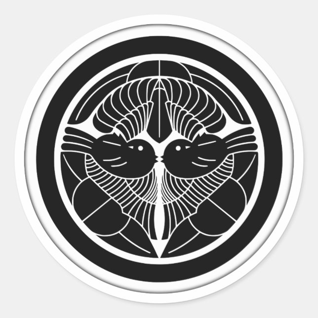 Uesugi Clan Kamon Runder Aufkleber (Vorderseite)