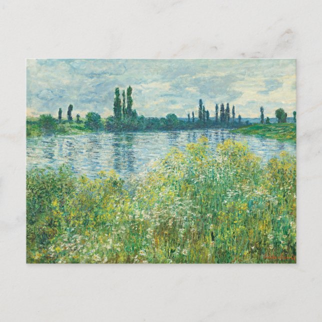 Ufer der Seine durch Monet Postkarte (Vorderseite)