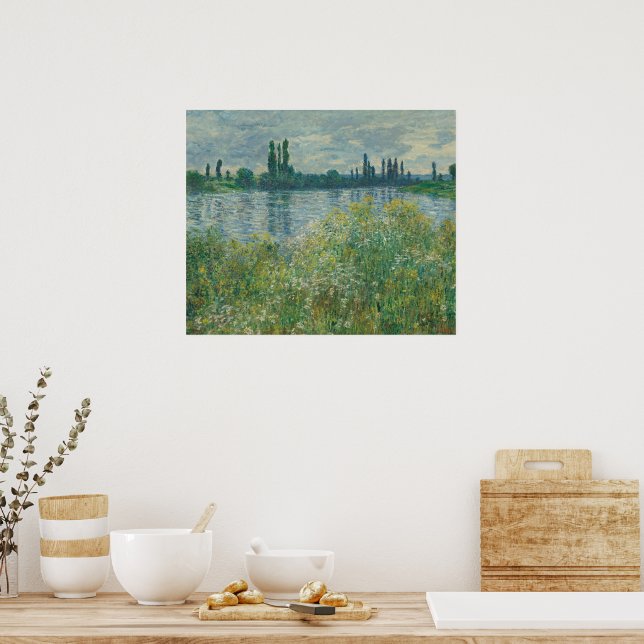 Ufer der Seine von Claude Monet Poster (Küche)