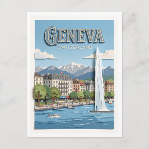 Ufer des Mont-Blanc Genf Schweiz Postkarte