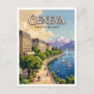 Ufer des Mont-Blanc Genf Schweiz Postkarte