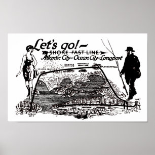 Ufer-schnelle Linie Laufkatze-Plakat 1910 Poster