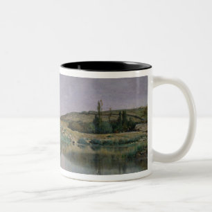 Ufer von See Bourget Zweifarbige Tasse