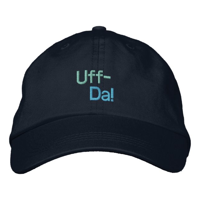 Uff-Da! Bestickte Baseballkappe (Vorderseite)