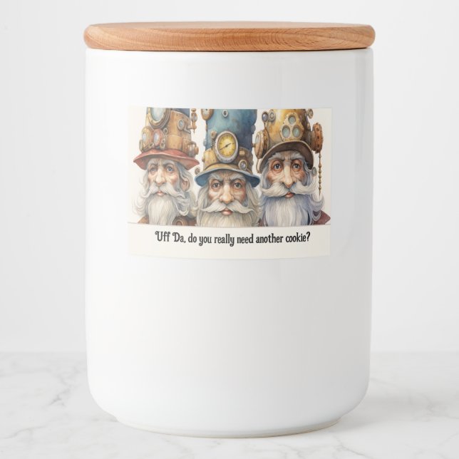 Uff Da Candy oder Cookie Guardian Gnomes Lebensmitteletikett (Vorderseite)