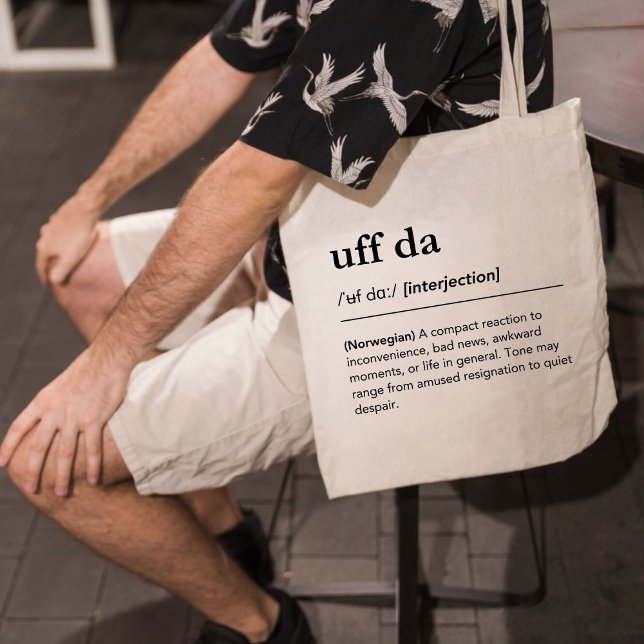 Uff Da Definition Norway Funny Norwegian Gift Tragetasche (Von Creator hochgeladen)