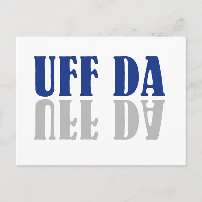 UFF DA Funny Scandinavian Postkarte (Vorderseite)