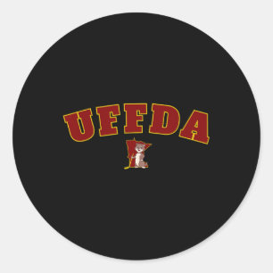 Uff-da Minnesota State Map Hockey Logo Grafik Mn Runder Aufkleber
