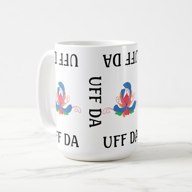 UFF DA moderne Rosemalerei Kaffeetasse (Vorderseite Links)