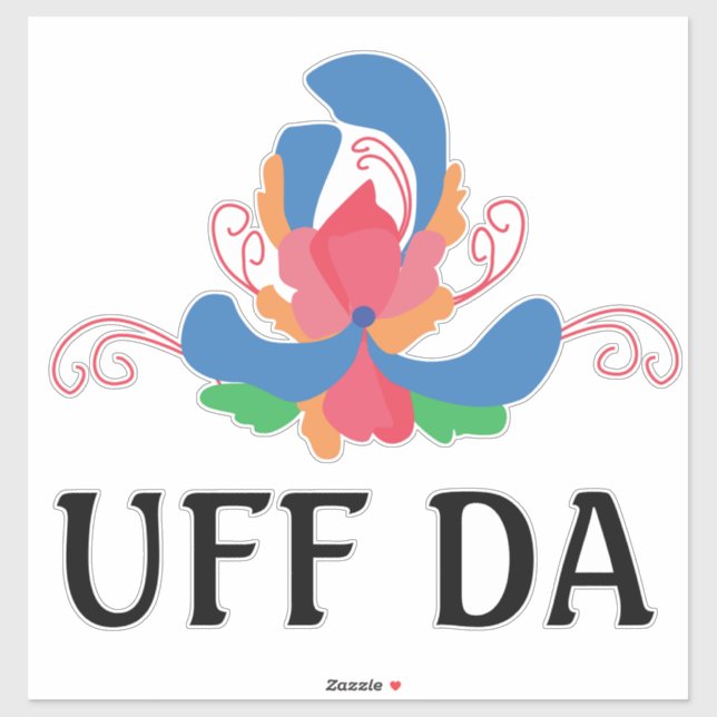 UFF DA Modernes Rosepainting Aufkleber (Blatt)