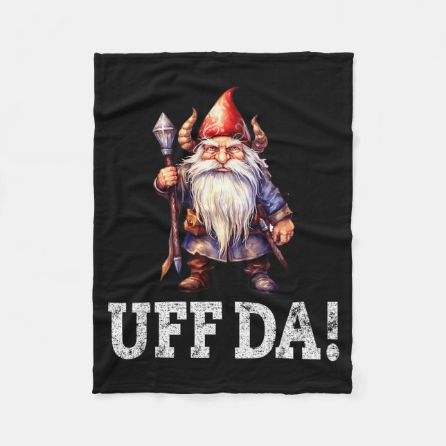 Uff Da Norwegian Quote Scandinavian Viking Gnome  Fleecedecke (Vorderseite)