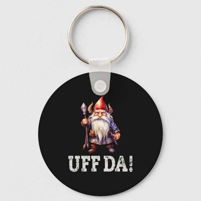 Uff Da Norwegian Quote Scandinavian Viking Gnome  Schlüsselanhänger (Vorderseite)