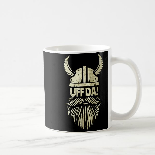 Uff Da Norwegian Quote Scandinavian Viking Helmet  Kaffeetasse (Rechts)