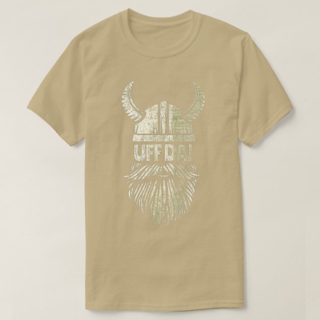 Uff Da Norwegian Quote Scandinavian Viking Helmet T-Shirt (Design vorne)