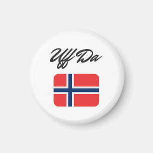 Uff Da norwegische Flagge Magnet