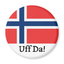 Uff Da Norwegisches Flagge-Magnet