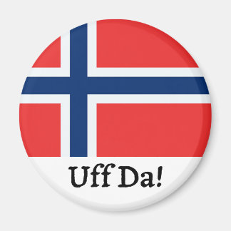 Uff Da Norwegisches Flagge-Magnet Magnet