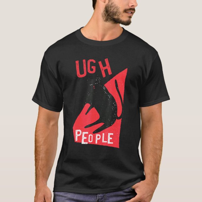 Uff Menschen Katze Grumpy T-Shirt (Vorderseite)