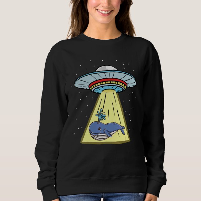 Ufo Abduction Blue Whale Sweatshirt (Vorderseite)