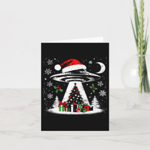 Ufo Abduction Christmas Tree - Funny Alien Xmas Lo Karte